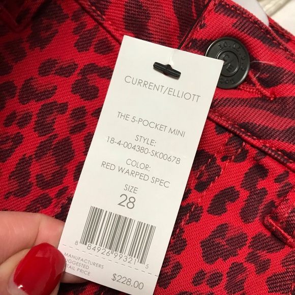 Current Elliott Leopard Denim Mini skirt NWT 28 - Picture 8 of 8